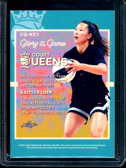 2025 Leaf Glory Of The Game Kaitlyn Chen Court Queens Autograph /40