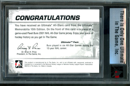 2010 In The Game Ultimate Pavel Bure All-Stars Silver Memorabilia /24 Canucks