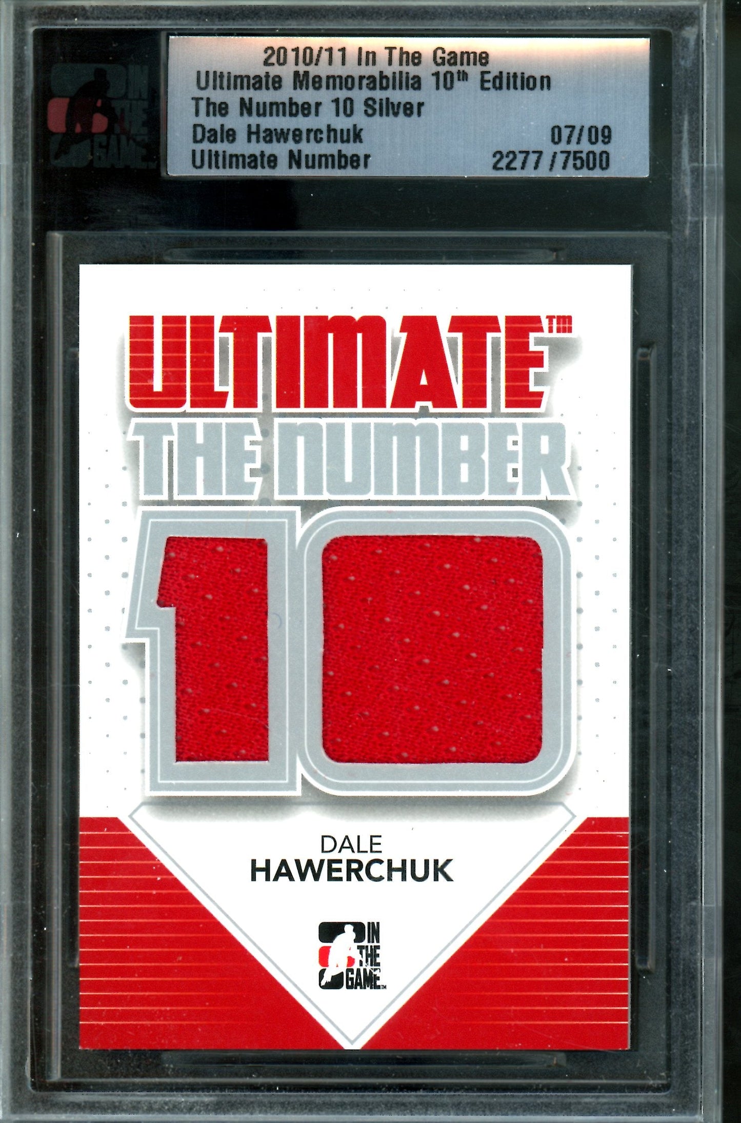 2010 In The Game Ultimate Dale Hawerchuk The Number 10 Memorabilia /9 Jets