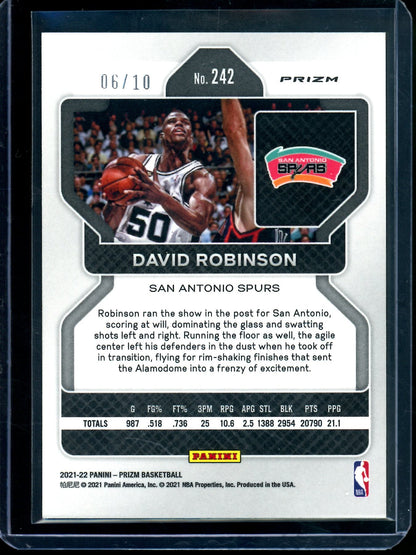 2021 Panini Prizm David Robinson Gold Shimmer /10 Spurs