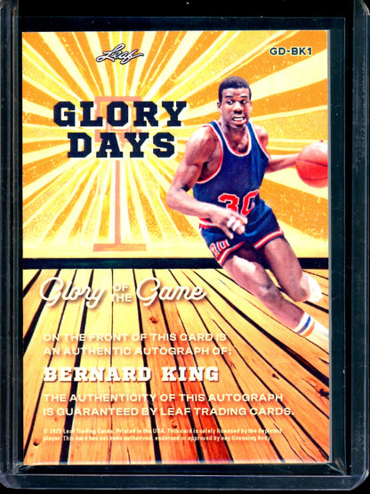 2025 Leaf Glory Of The Game Bernard King Glory Days Autograph /40