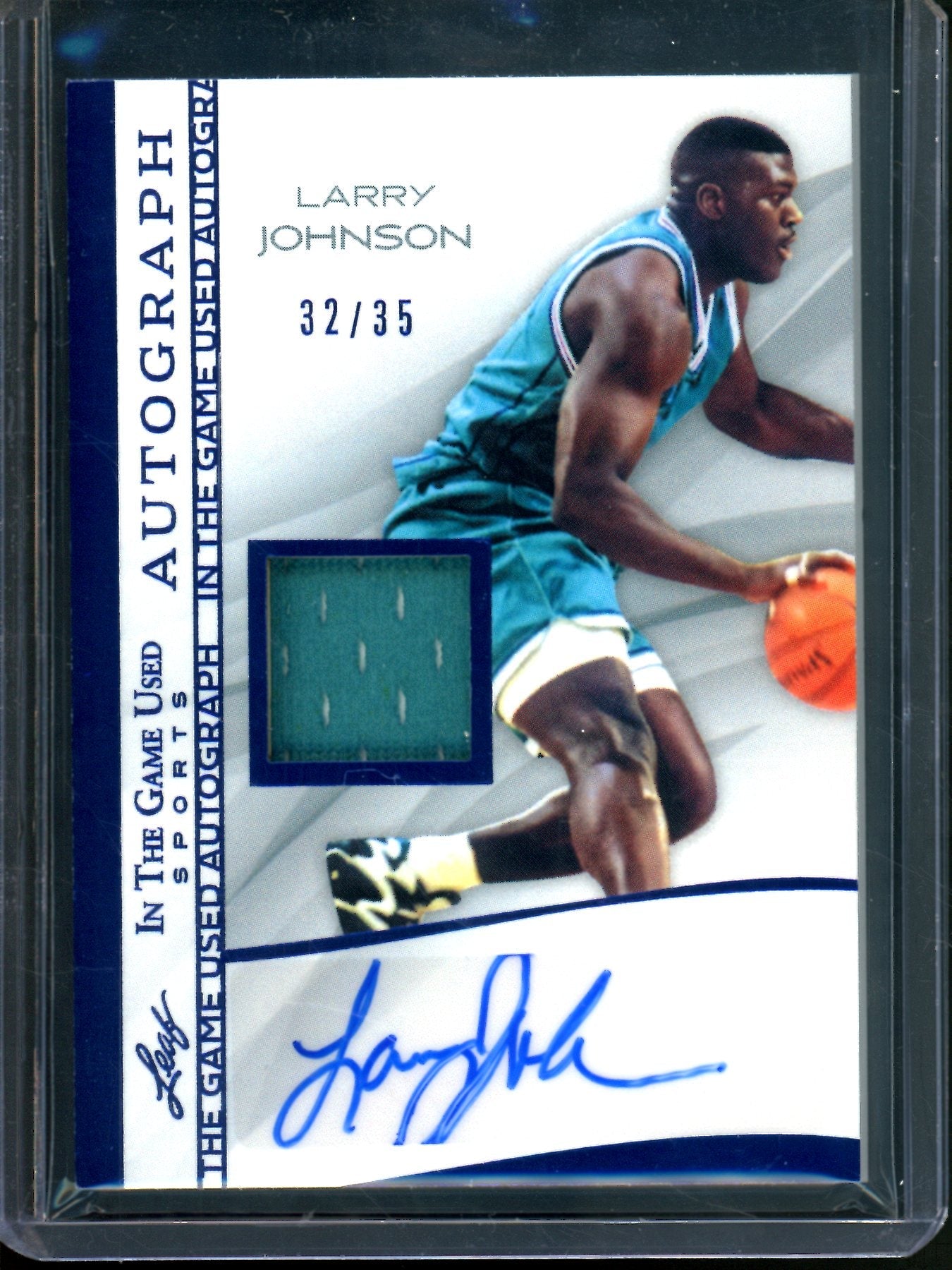 2025 Leaf In The Game Used Larry Johnson Patch Autograph /35