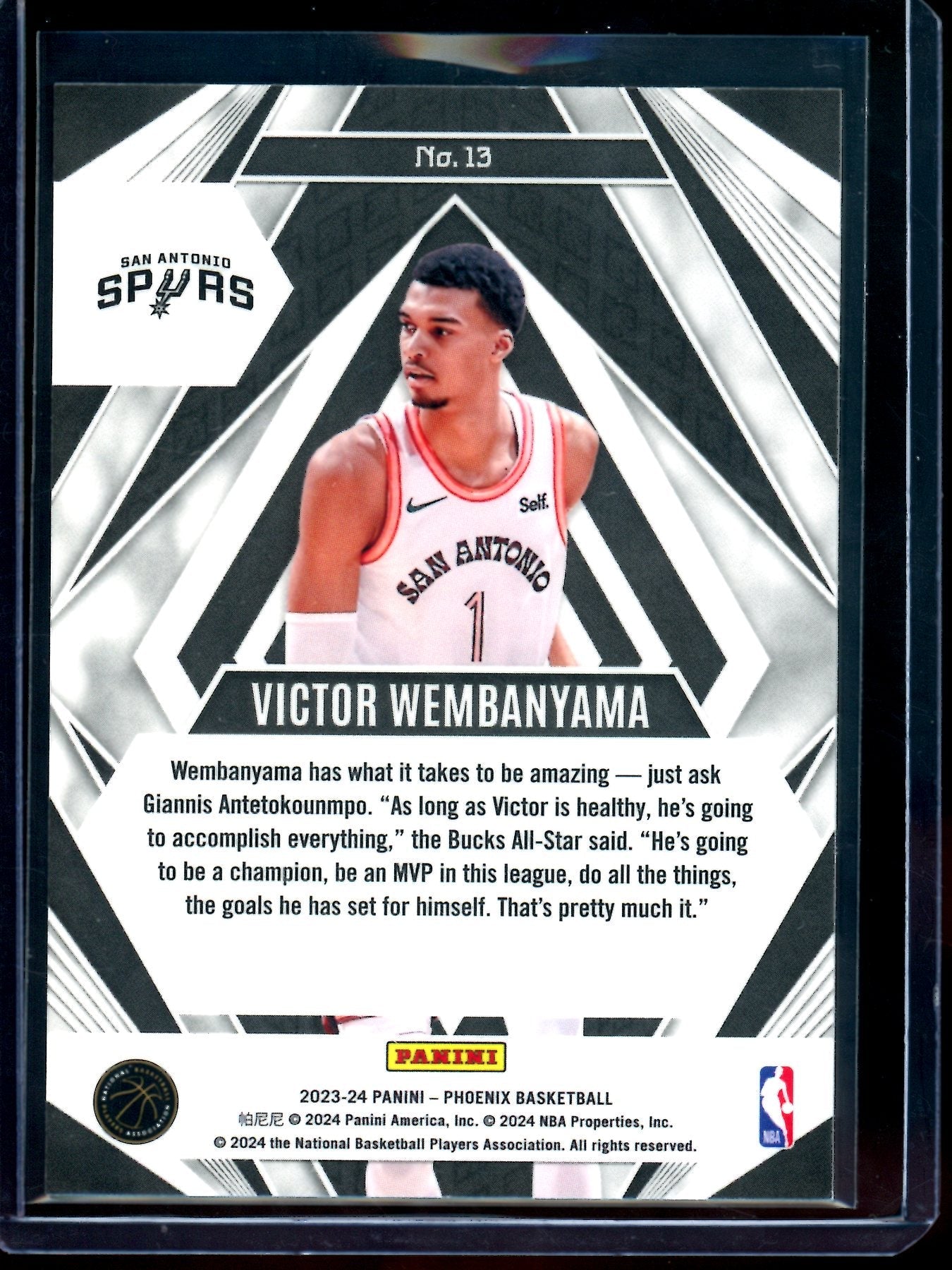 2024 Panini Phoenix Victor Wembanyama Paragon Red Cracked Ice Rookie Spurs