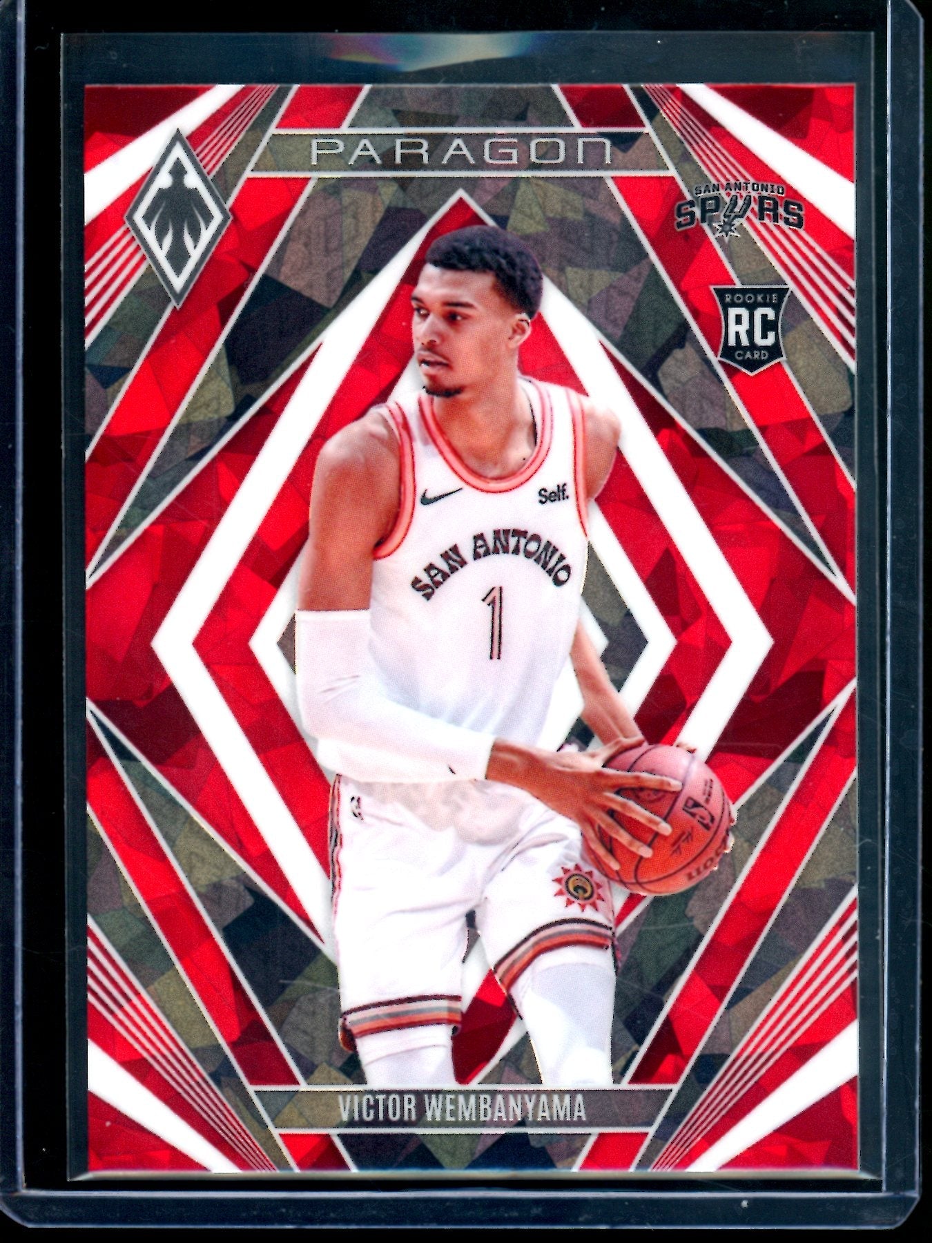 2024 Panini Phoenix Victor Wembanyama Paragon Red Cracked Ice Rookie Spurs