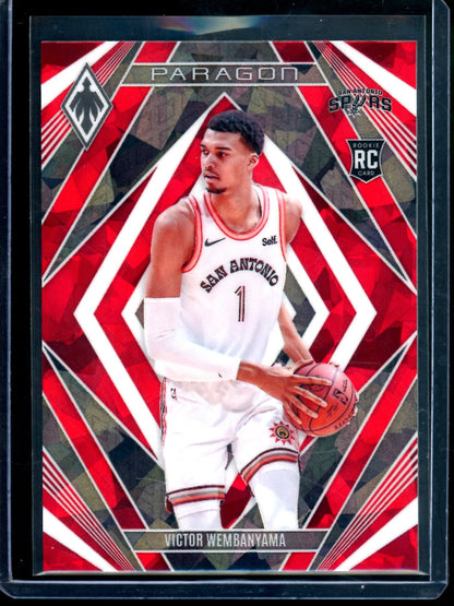 2024 Panini Phoenix Victor Wembanyama Paragon Red Cracked Ice Rookie Spurs
