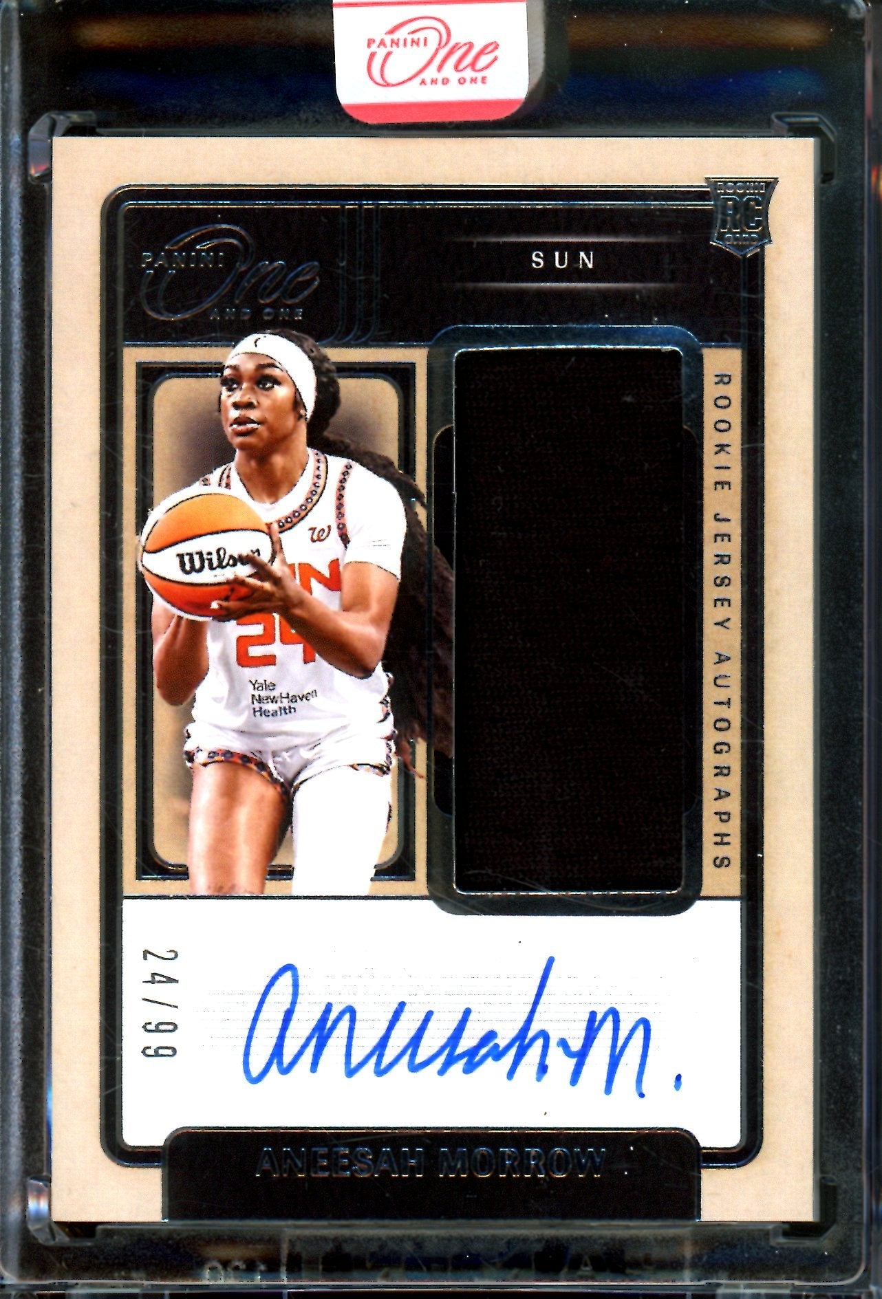 2025 Panini One and One Aneesah Morrow Rookie Jersey Autographs /99 Encased Suns