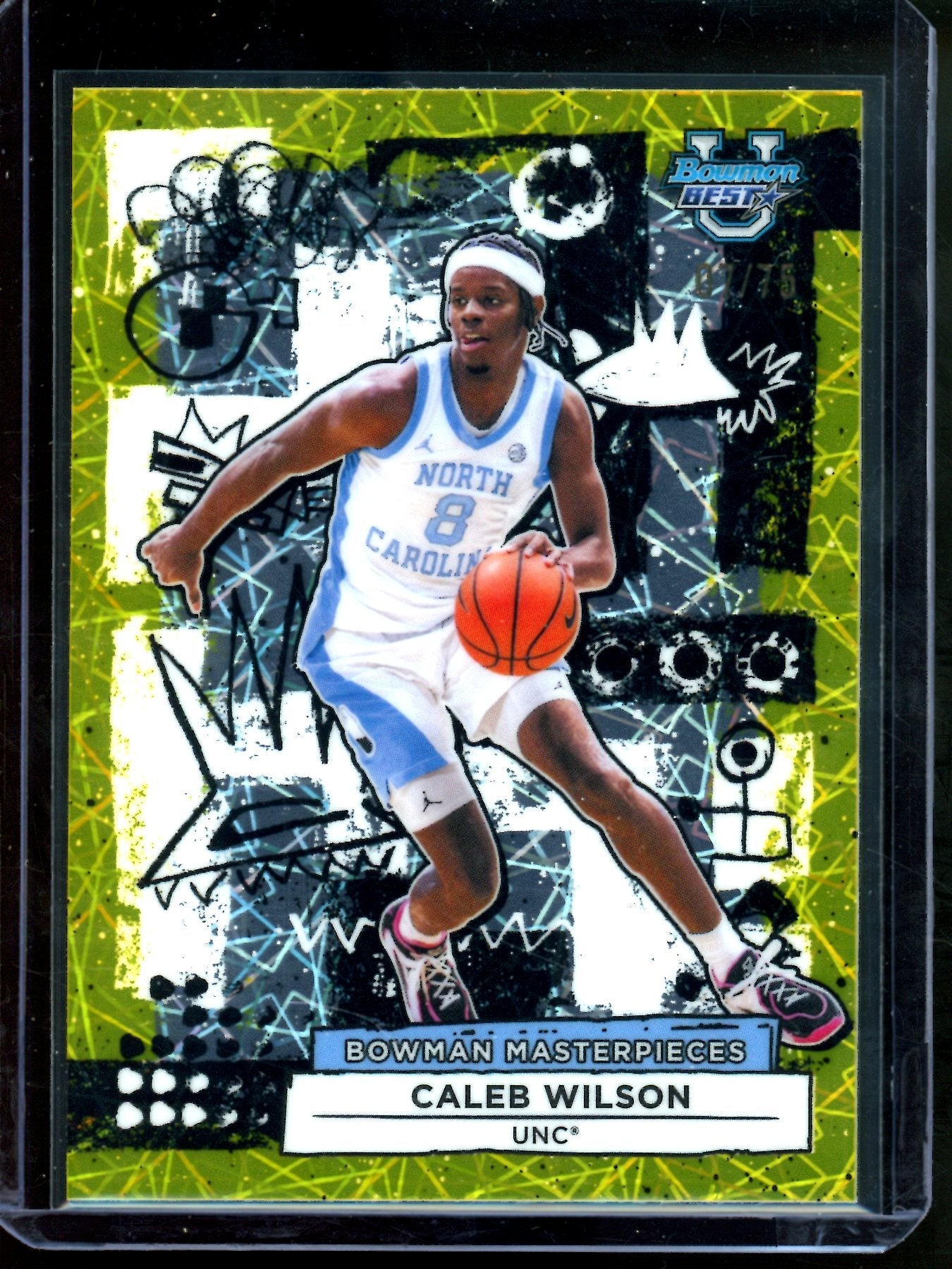 2026 Bowmans Best U Caleb Wilson Masterpieces Yellow Lazer Refractor /75 UNC