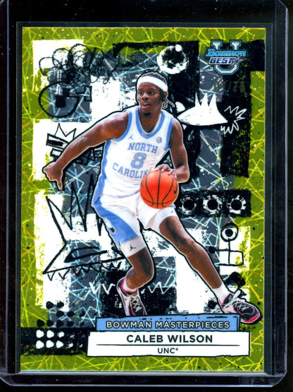 2026 Bowmans Best U Caleb Wilson Masterpieces Yellow Lazer Refractor /75 UNC