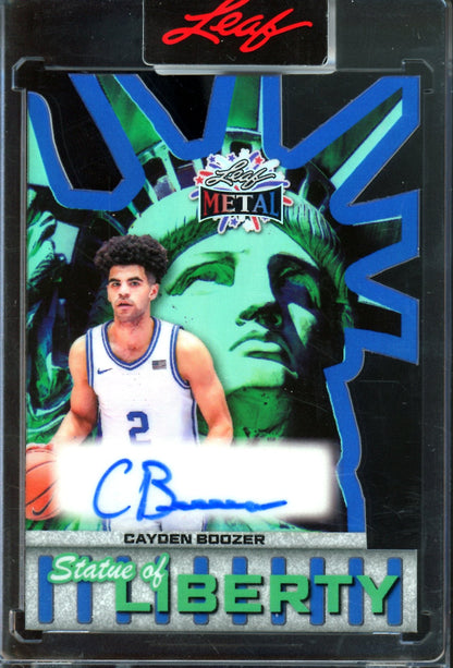 2026 Leaf Metal Cayden Boozer Statue Of Liberty Autograph /3 Encased Duke