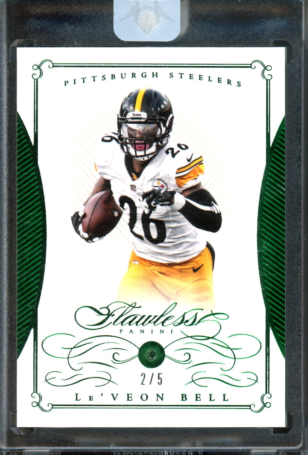 2015 Panini Flawless Le'Veon Bell Emerald /5 Encased Steelers