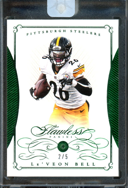 2015 Panini Flawless Le'Veon Bell Emerald /5 Encased Steelers