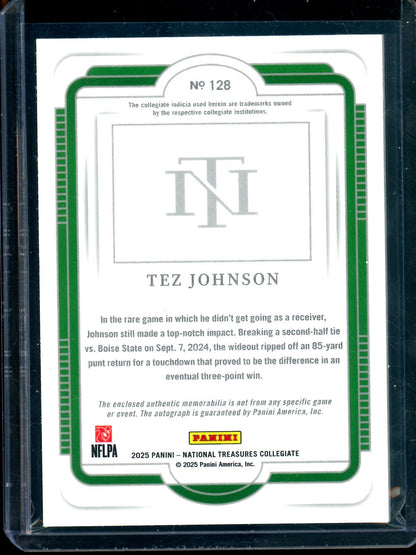 2025 Panini National Treasures Tez Johnson Rookie Patch Autograph /99