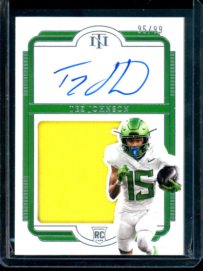 2025 Panini National Treasures Tez Johnson Rookie Patch Autograph /99