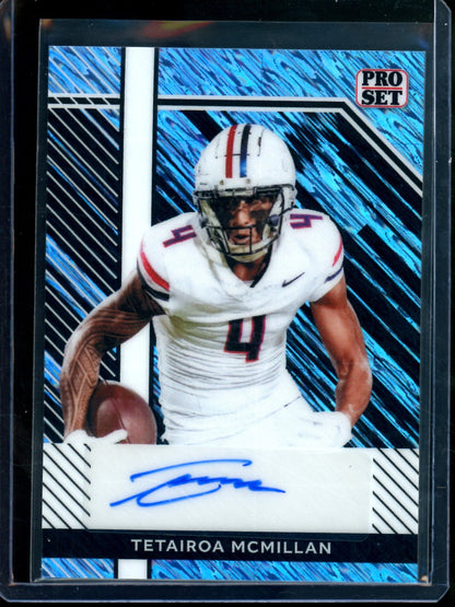 2024 Leaf Pro Set Tetairoa McMillan Blue Shimmer Rookie Autograph /10 Panthers