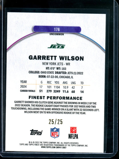 2025 Topps Finest Garrett Wilson Gold /25 Jets