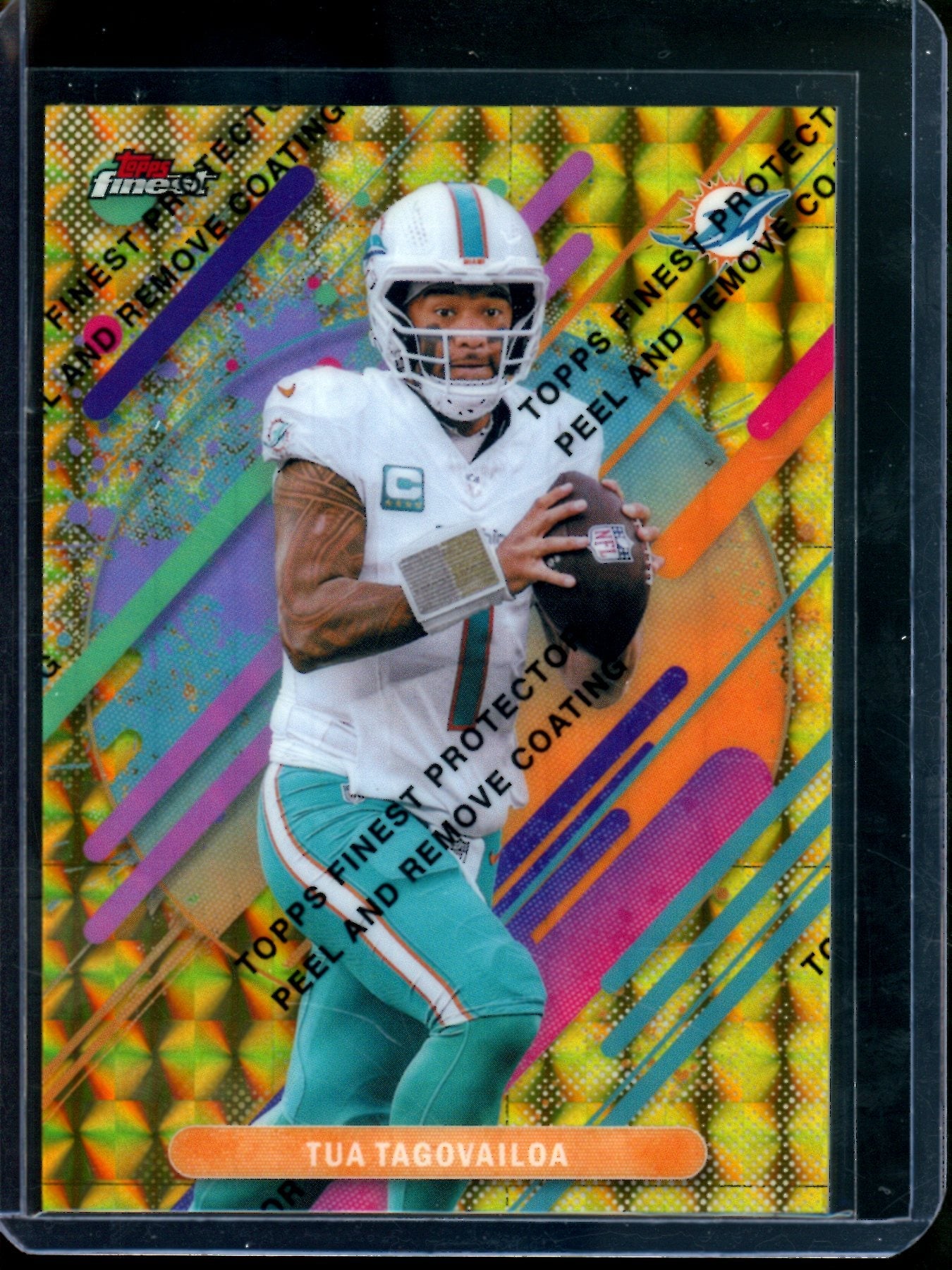2025 Topps Finest Tua Tagovailoa Gold Rare /20 Dolphins