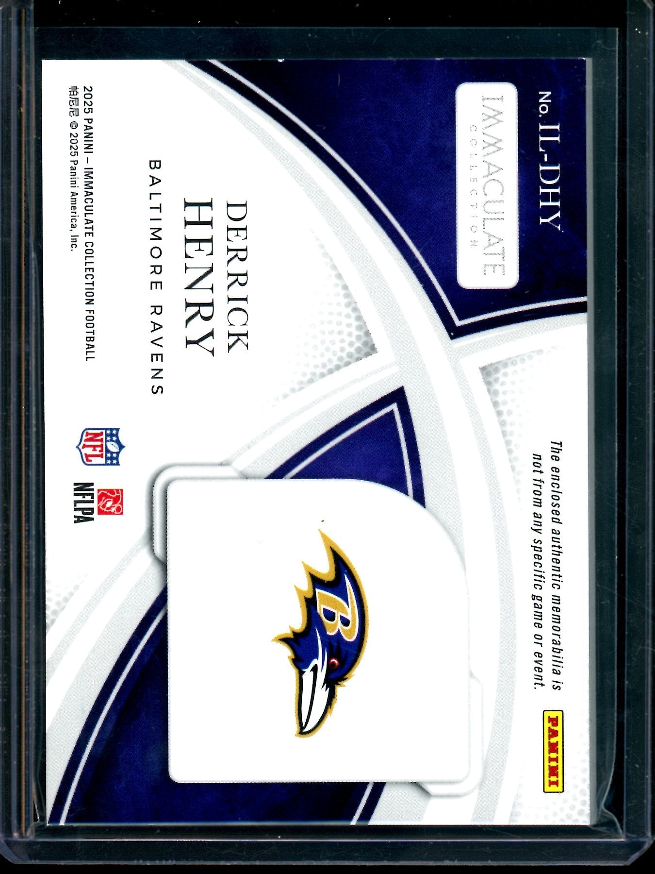 2025 Panini Immaculate Derrick Henry Numbers Jumbo Relic /25 Ravens