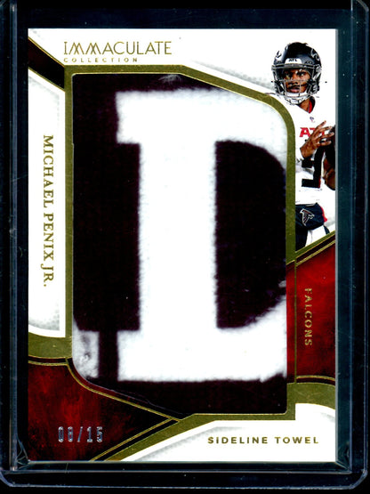 2025 Panini Immaculate Michael Penix Jr Sideline Towel Relic /15 Falcons