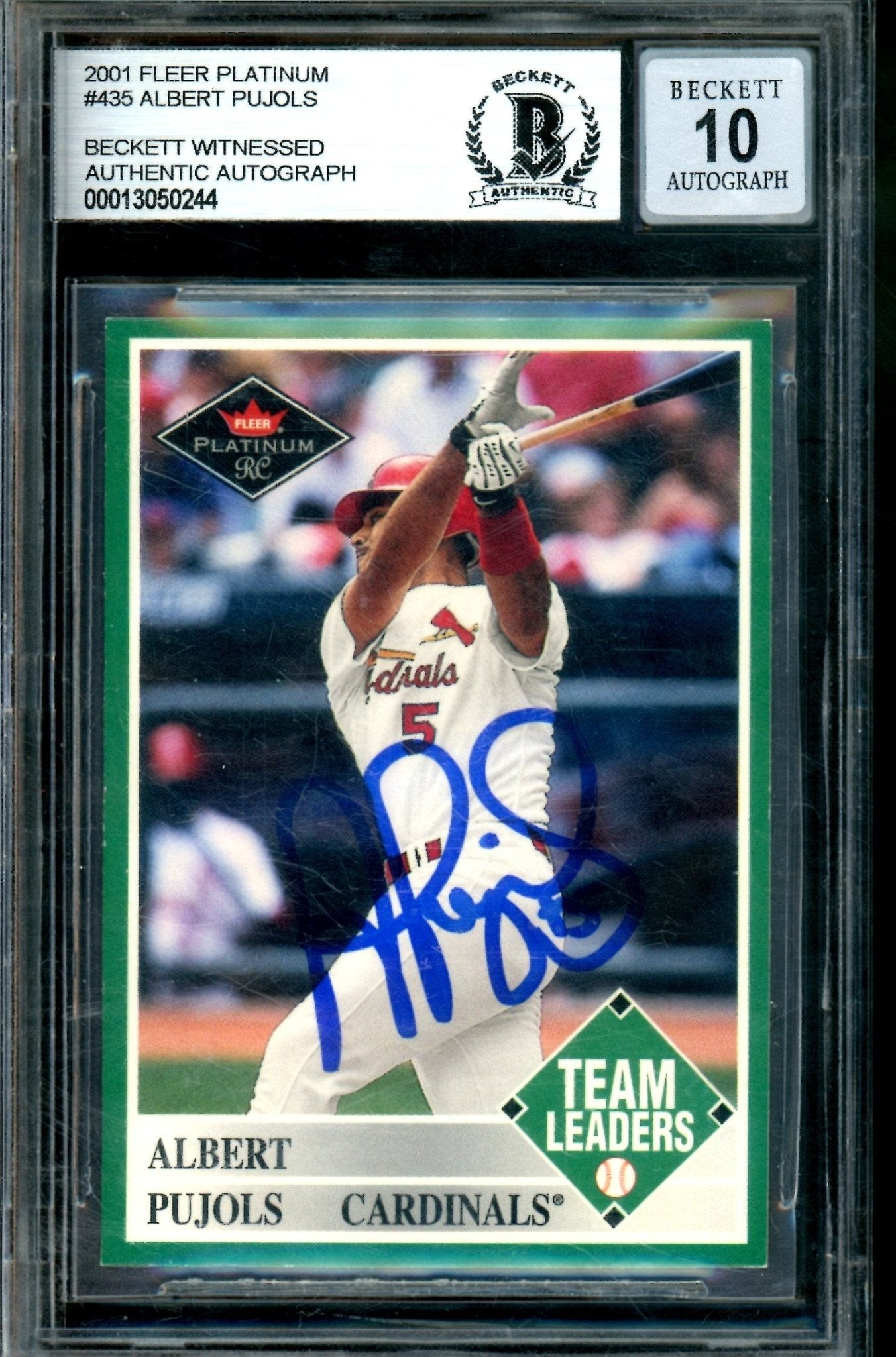 2001 Fleer Platinum Albert Pujols Rookie Autograph BGS Auto 10