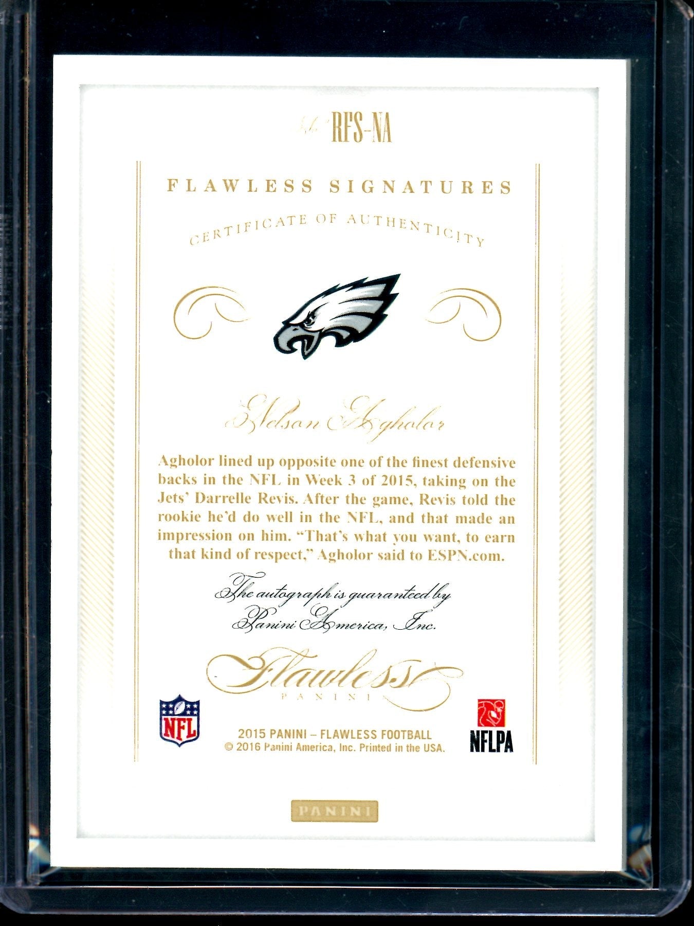 2015 Panini Flawless Nelson Agholor Rookie Autograph /25 Eagles