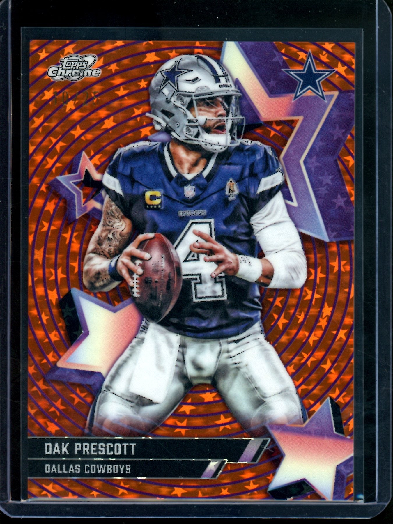 2025 Topps Cosmic Dak Precott Starfractor SP Orange /25 Cowboys