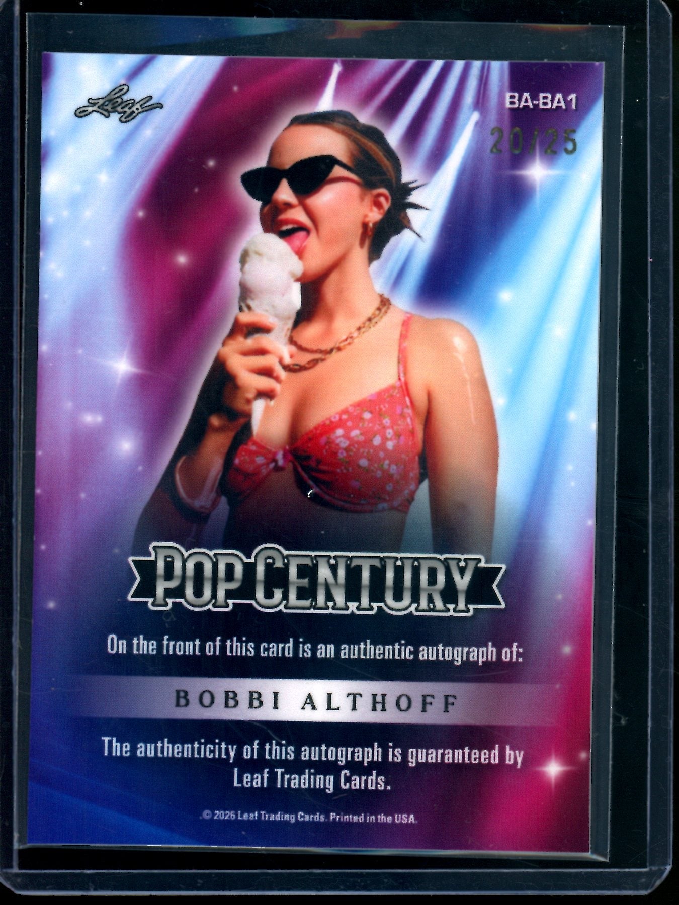 2026 Leaf Pop Century Bobbi Althoff Pop Century Autograph /25
