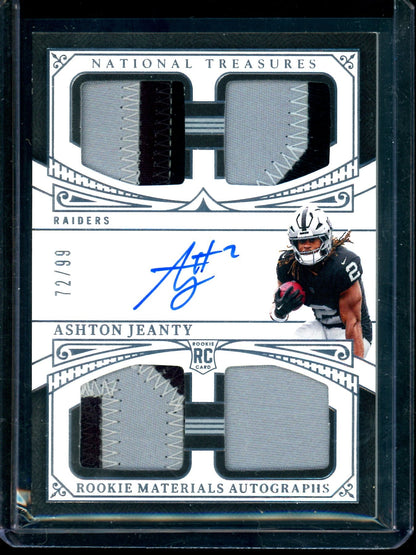 2025 Panini National Treasures Ashton Jeanty Rookie Materials Autographs /99 Raiders