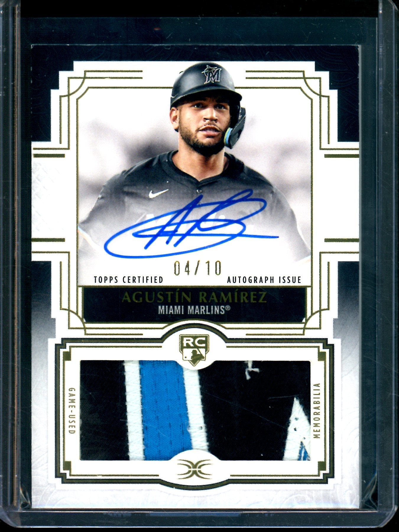 2025 Topps Definitive Agustin Ramirez Rookie Patch Autograph Black /10 Marlins