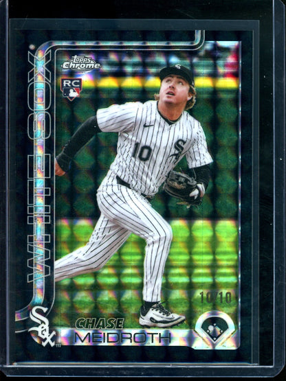 2025 Topps Chrome Chase Meidroth Black Geometric Rookie /10 White Sox