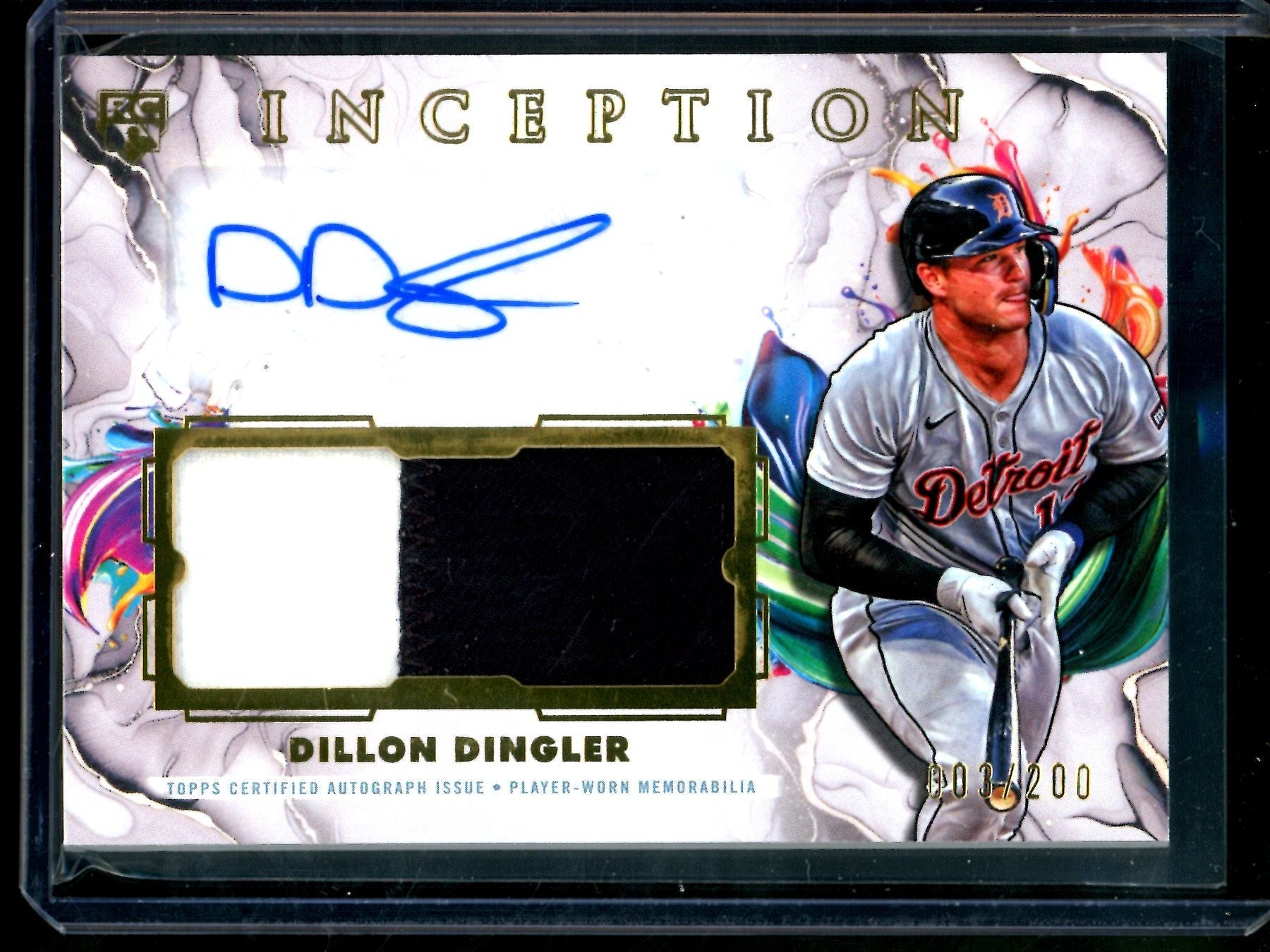2026 Topps Inception Dillon Dingler Rookie Patch Autograph /200 Tigers