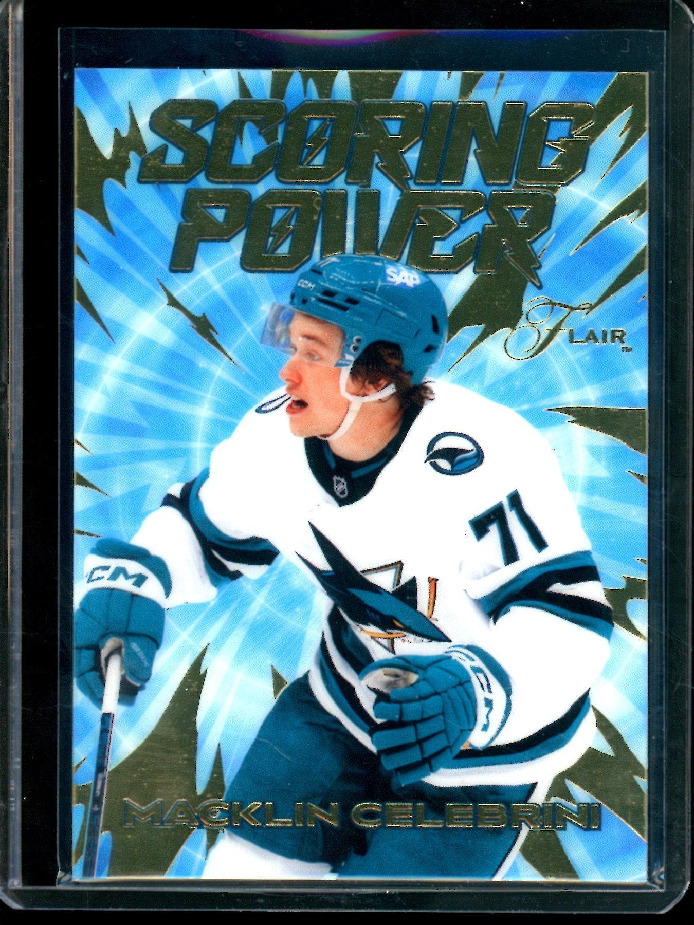 2026 Upper Deck Flair Macklin Celebrini Scoring Power Sharks