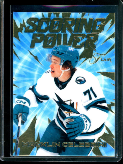 2026 Upper Deck Flair Macklin Celebrini Scoring Power Sharks