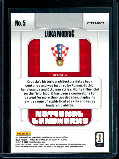 2026 Panini Prizm Luka Modric National Landmarks Case Hit Croatia