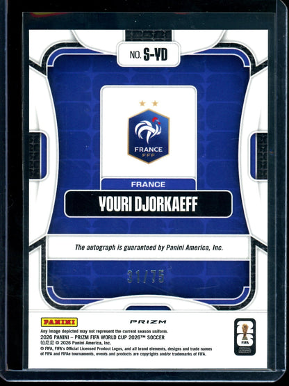 2026 Panini Prizm Youri Djorkaeff Silver Autograph France