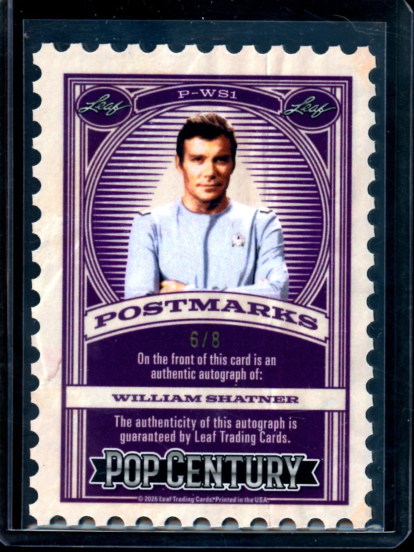 2026 Leaf Pop Century William Shatner Postmarks Autograph Blue /8