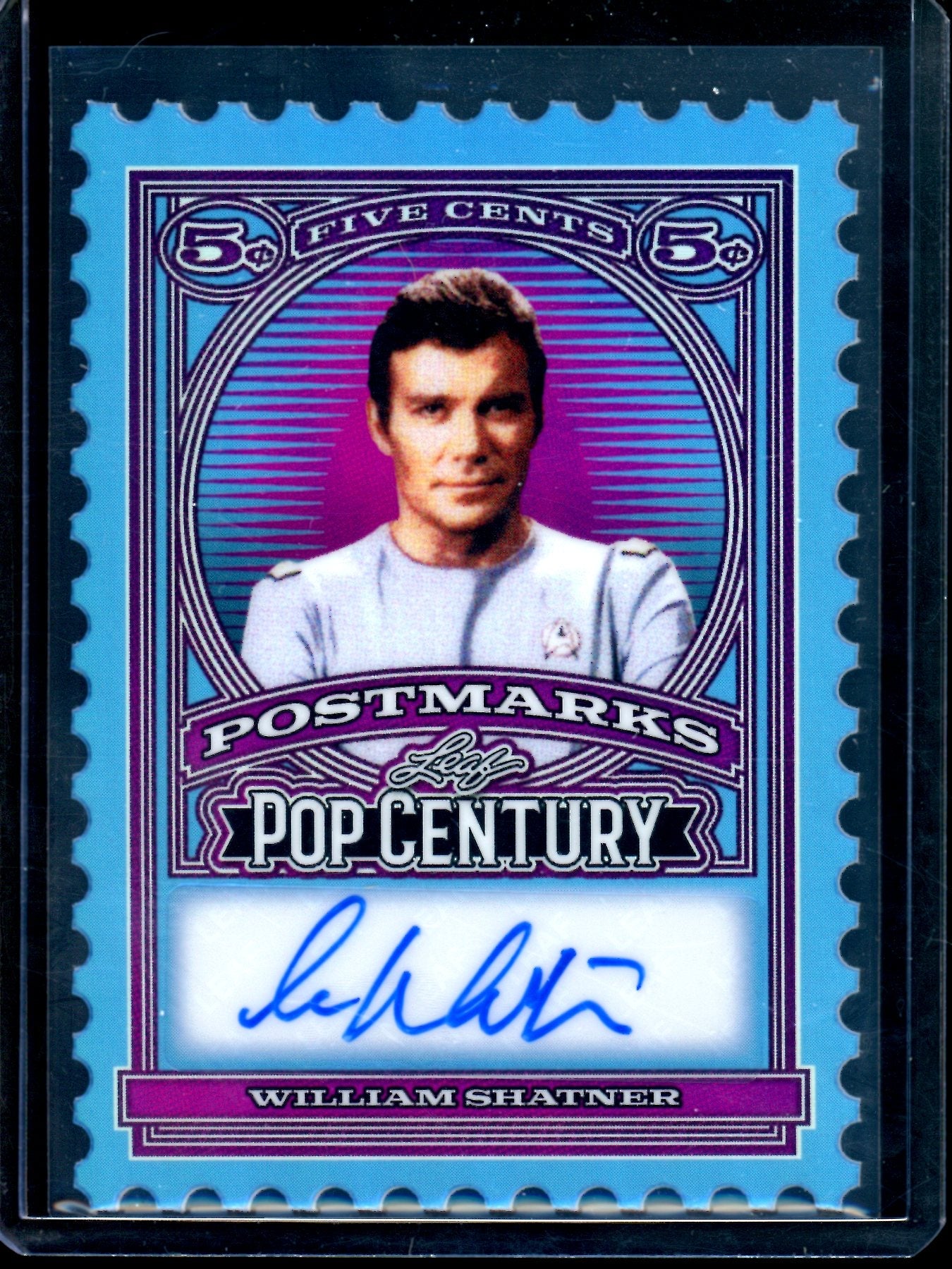 2026 Leaf Pop Century William Shatner Postmarks Autograph Blue /8