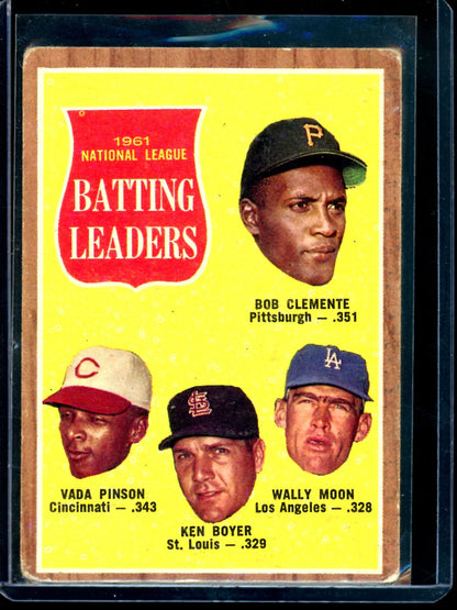 1962 Topps Batting Leaders Clemente / Boyer #52