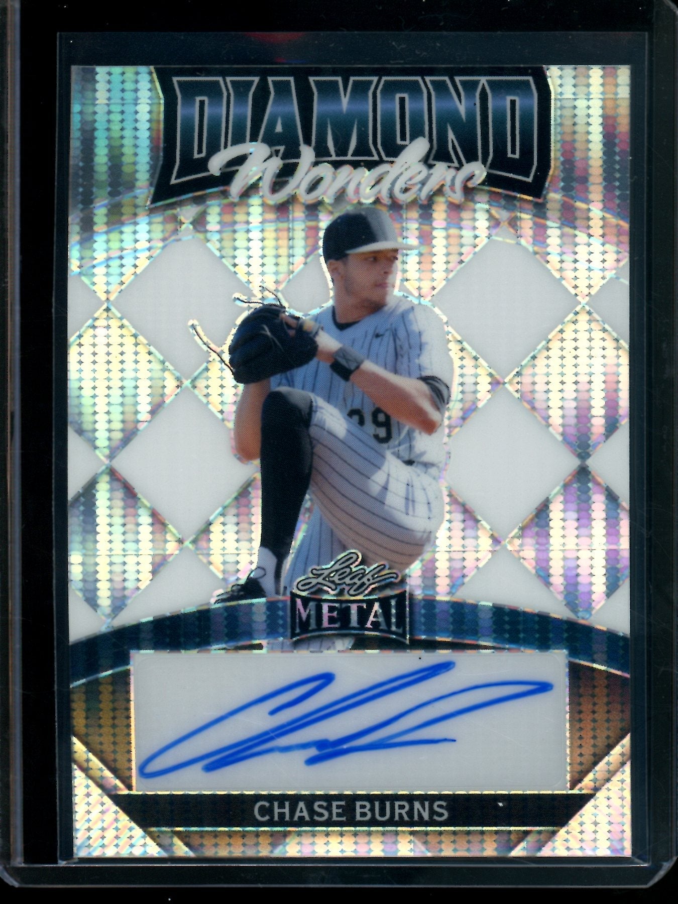 2024 Leaf Metal Chase Burns Diamond Wonders Autograph /8 Reds