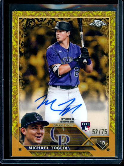 2023 Topps Gilded Michael Toglia Rookie Autograph /75 Rockies