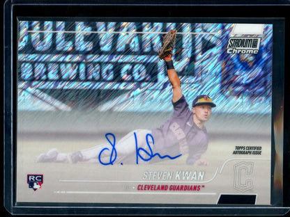 2022 Topps Stadium Club Chrome Steven Kwan Shimmer Rookie Autograph /5 Guardians