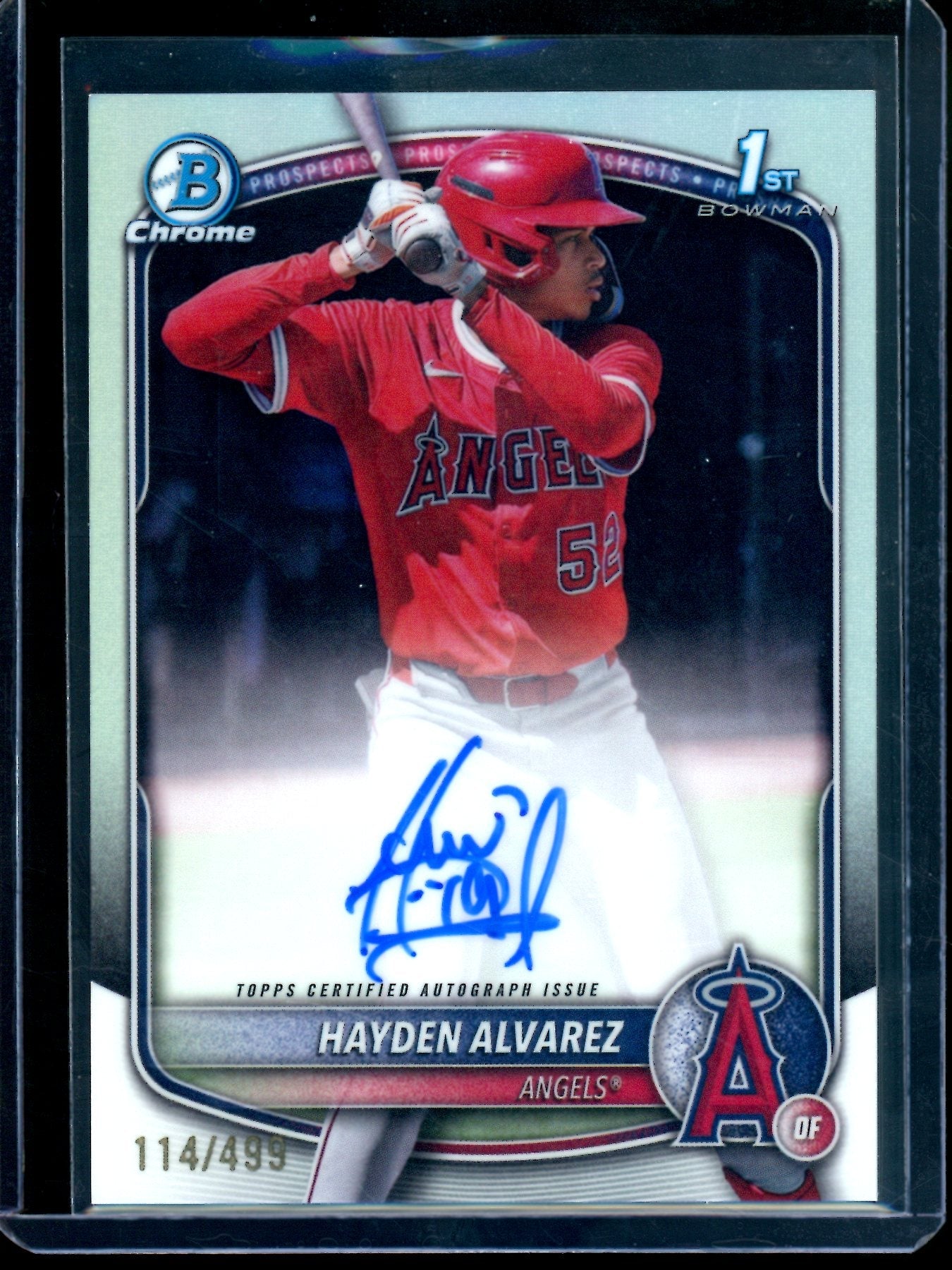 2025 Bowman Chrome Hayden Alvarez 1st Refractor Autograph /499 Angels