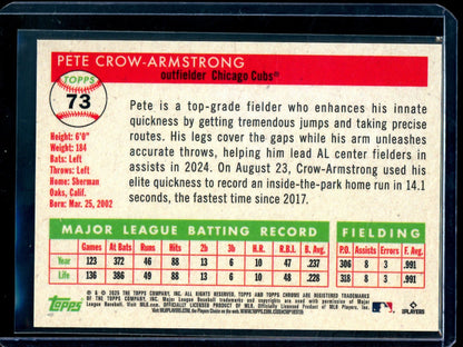 2025 Topps Platinum Pete Crow-Armstrong Orange Wave Refractor /25 Cubs