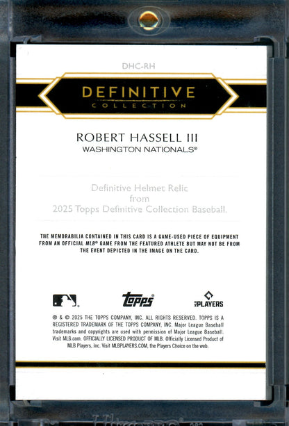 2025 Topps Definitive Robert Hassell III Rookie Game Used Helmet Relic /25 Nationals