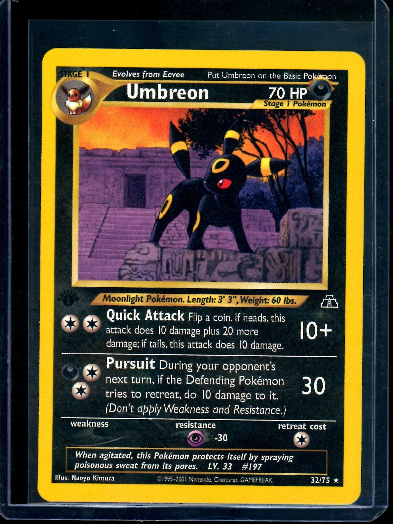 1999 Pokemon Base Set Umbreon 1st Edition 32/75