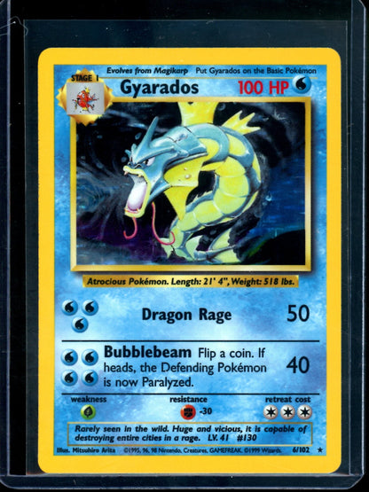 1999 Pokemon Base Set Gyarados Holo 6/102