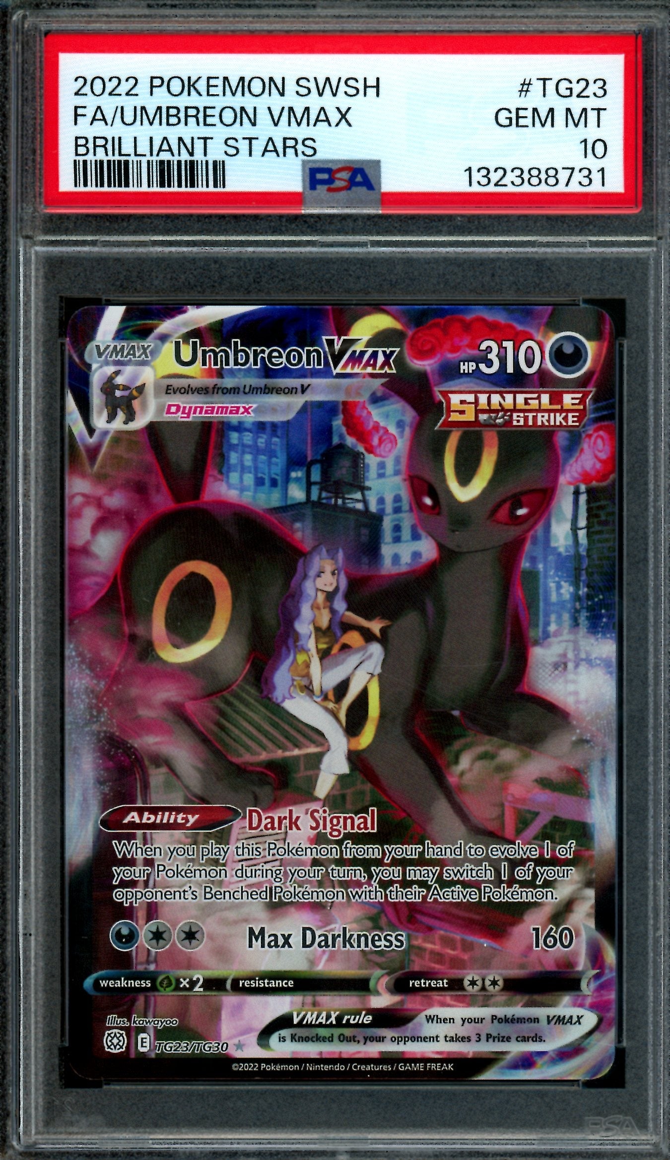 2022 Pokemon Brilliant Stars Umbreon Vmax TG23/TG30 PSA 10