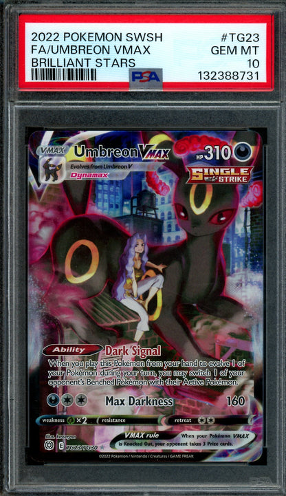 2022 Pokemon Brilliant Stars Umbreon Vmax TG23/TG30 PSA 10