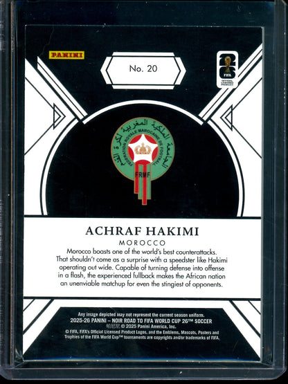 2025 Upper Deck Noir Achraf Hakimi Road to the World Cup /40 Morocco