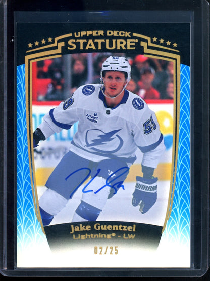 2025 Upper Deck Stature Jake Guentzel Blue Autograph /25 Lightning
