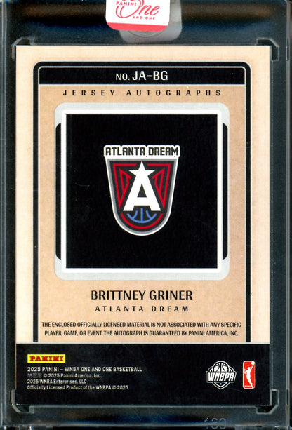 2025 Panini One and One Brittney Griner Jersey Autograph /25 Dream